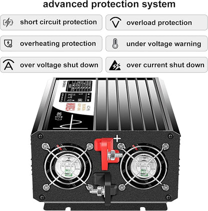 Xijia 1500W LCD-Dispaly 48v to 120v Pure sine Wave 60HZ Solar Inverter - Image 7