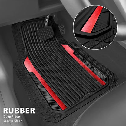 CAR PASS Heavy Duty Rubber Car Mats Metallic S~L Size, Aluminum Film All - Image 2