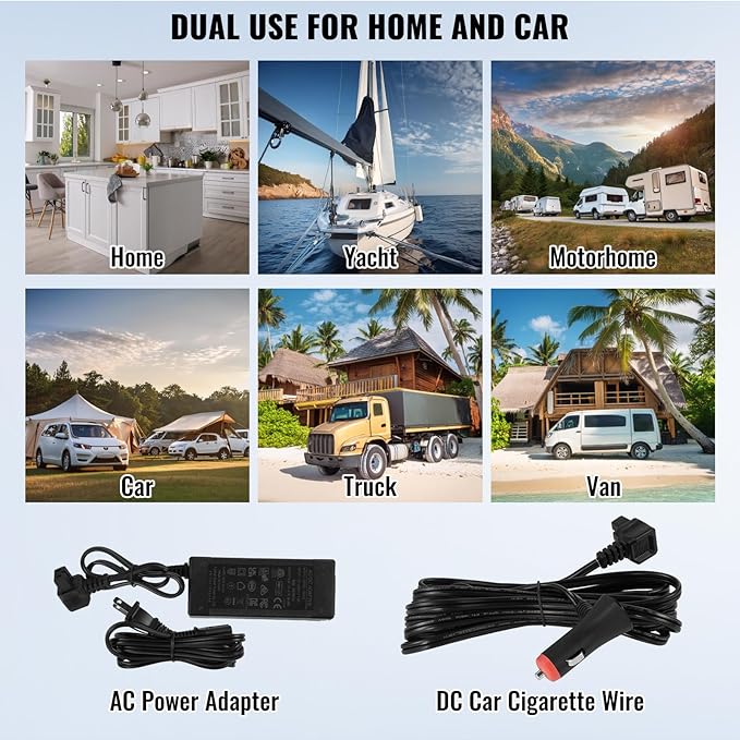 VEVOR NLS45, 12 Volt Car Refrigerator Fridge, 32 L Dual Zone Portable Freezer - Image 6