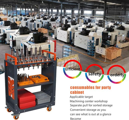 BT50 CNC Tool Holder Transfer Cart, Mobile CNC Tool Storage Cart - Image 3