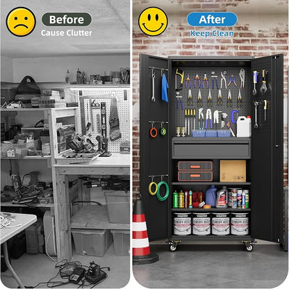 71" H Metal Garage Storage Cabinet - Image 9