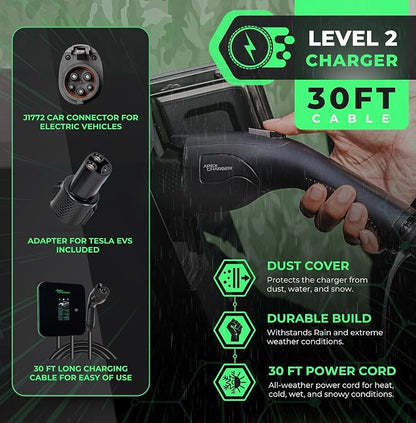 MACH 2:Fast Level 2 EV Charger 48 amp Garage-pro Wall-Mount. Electric Vehicle - Image 3