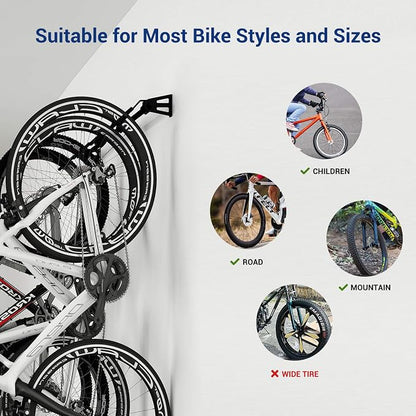 FLEXIMOUNTS 4 Bike Storage Rack, Heavy Duty Wall Mount Hanger - Image 4
