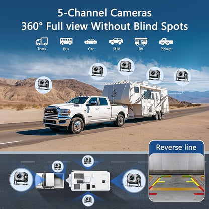 5 Channel Backup Camera System, Carplay & Android Auto, GPS Navigation - Image 2