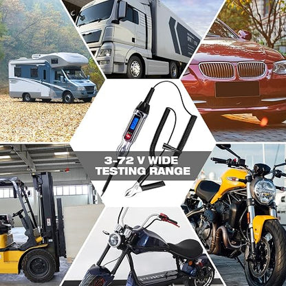 Heavy Duty 3-72V Backlit Digital LCD Circuit Tester, Automotive Test Light - Image 5