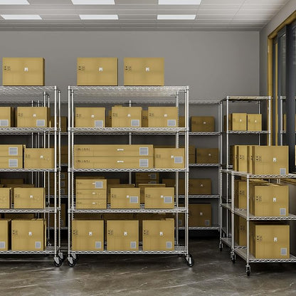 5 Tier NSF Metal Shelf Wire Shelving Unit, 6000lbs Capacity Heavy Duty - Image 8