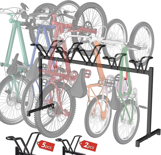 5 Bikes Floor Stand, Adjustable Bicycle Parking Rack by Sttoraboks