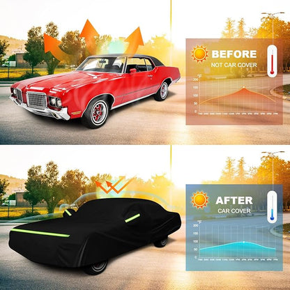 QUNSUNUS Waterproof Car Cover for Oldsmobile Cutlass 1966-1980/1988, Outdoor - Image 6