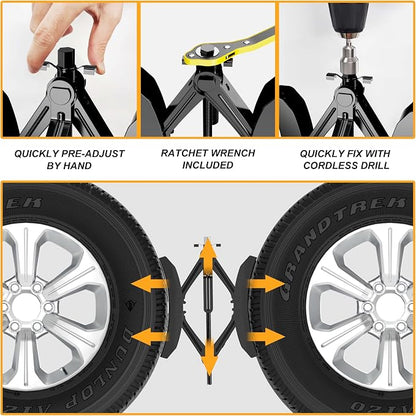 Camper Wheel Chock Stabilizer 2 Sets, Upgraded Side Grain Heavy Duty X-Shaped - Image 5