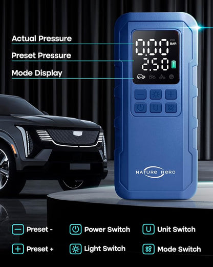 Tire Inflator Portable Air Compressor, 150 PSI car tire air pump portable - Image 6