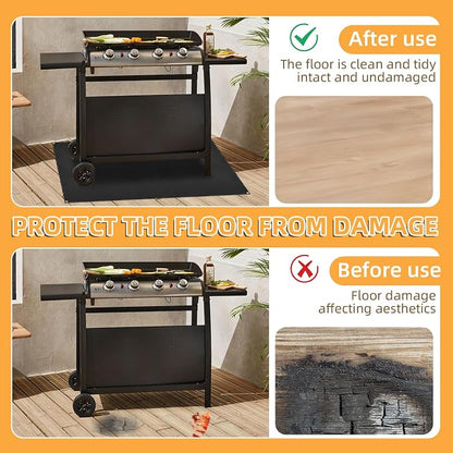 Under Grill Mat for Outdoor Grilling, 60 x 48 inches Double-Sided Fireproof - Image 4