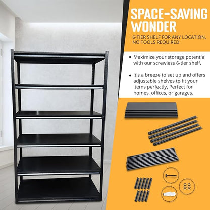 Rigma 5 Tier Garage Shelf, Heavy Duty Steel Shelving Unit, Adjustable Metal - Image 7