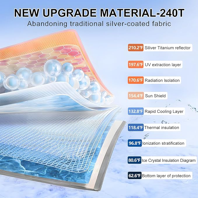 T TGBROS Windshield Sun Shade Custom Fit - Image 3