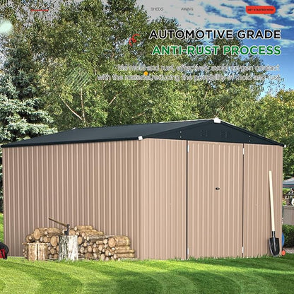 AECOJOY 10'x10' Outdoor Storage Shed, Large Metal Sheds & Outdoor Storage - Image 4