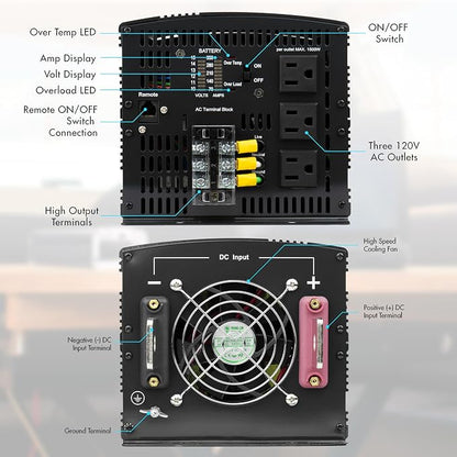 Wagan EL3748 12V 10000 Watt Power Inverter - Image 2