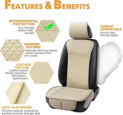 Elantrip Auto Car Seat Covers Leather Car Seat Protector - Image 3