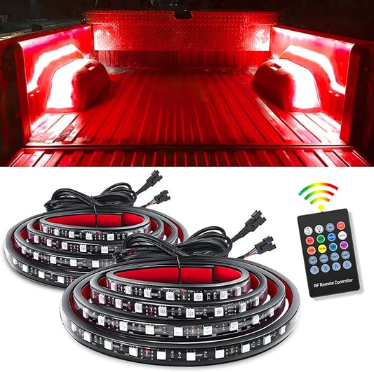 Nilight - TL-31 2PCS 60Inch RGB Truck Bed Light Strip Kit 180 LED RF Remote by Nilight