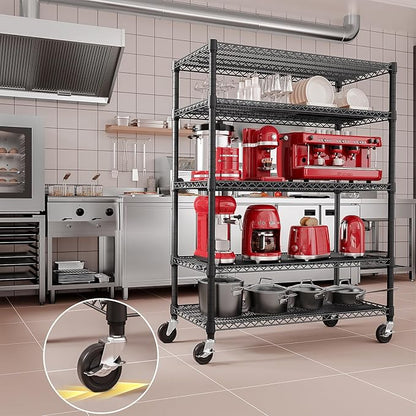 IZEUK Garage Shelving Wide Storage Shelves 5 Tier Metal Shelves Heavy Duty - Image 6