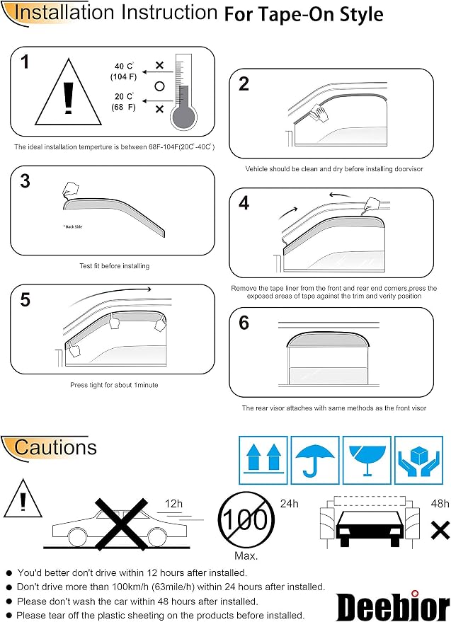 94077 Side Window Wind Vent Deflector, Window Visor fit - Image 6