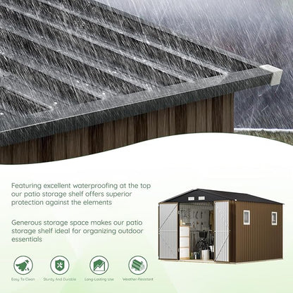 10X10X7.5 FT Outdoor Steel Storage Shed - Image 8