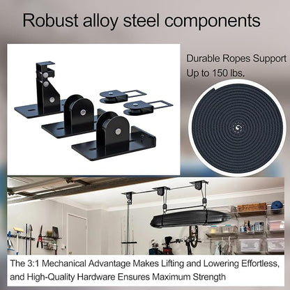 2025 Upgrade Cargo Box Garage Pulley System, Garage Ceiling Hoist Heavy-Duty - Image 5