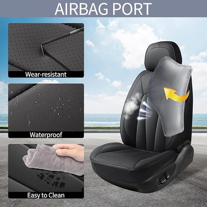 Front Car Seat Covers, Waterproof Leather Car Seat Covers, Comfortable - Image 3