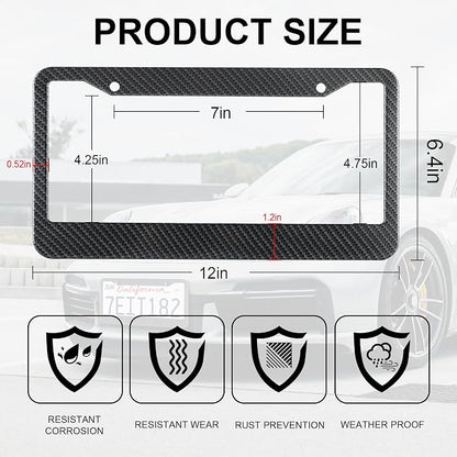 LivTee Carbon Fiber License Plate Frames, 2 Holes Stainless Steel License Plate - Image 3