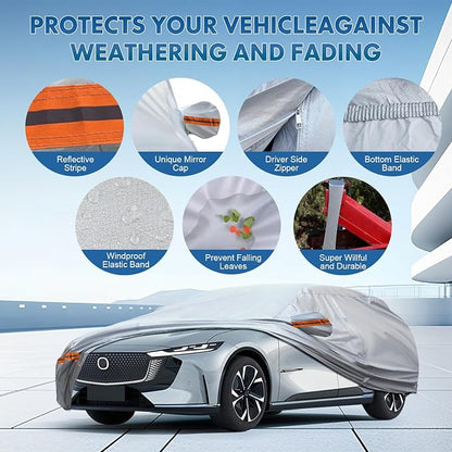 KEYOOG 6-Layer Full Car Cover is All-Weather Waterproof, Universal in All - Image 4