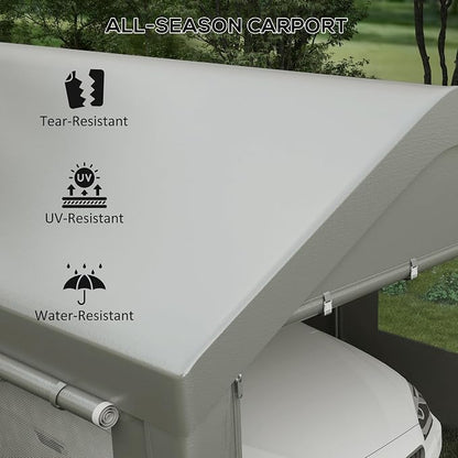 Outsunny Carport 10' x 20' Portable Garage, Heavy Duty Car Port Canopy - Image 3