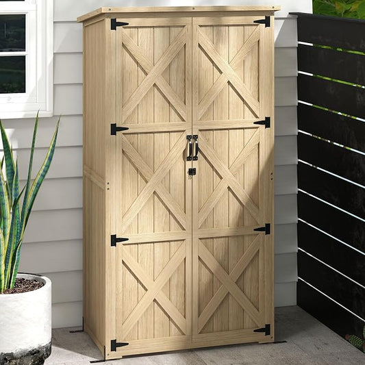 Wooden Garden Shed, Outdoor Storage Cabinet by Zjjseloru