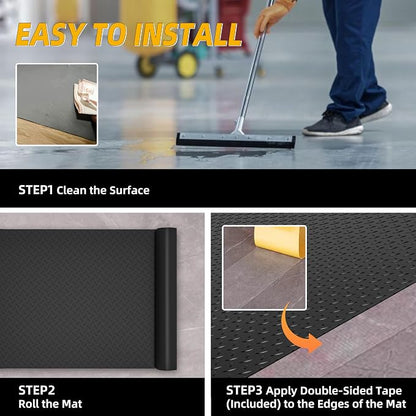8.2x21 FT Garage Floor Mat, 2.8mm Thickened Diamond Plate PVC Garage Flooring - Image 6