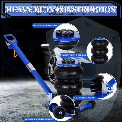 3T Triple Bag Air Jack 6600lbs Pneumatic Jack 3s Fast Lift Up 16in Airbag Jack - Image 5