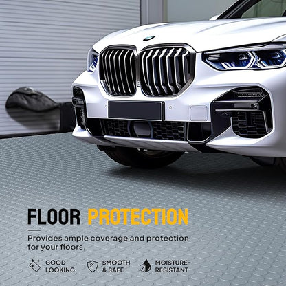 TUFFIOM 7.5x17 FT Garage Floor Mat, Coin Plate Sheet PVC Roll - Image 3