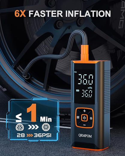 Tire Inflator Portable Air Compressor, 6X Faster 180 PSI Cordless Air Compressor - Image 2