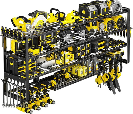 64”W Power Tool Organizer Wall Mount, Heavy Duty 8-Drill Cordless Drill Holder by POKIPO
