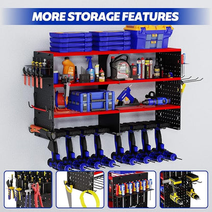 FAHKNS Power Tool Organizer Wall Mount, 4 Layer Heavy Duty Metal Tool Storage - Image 4