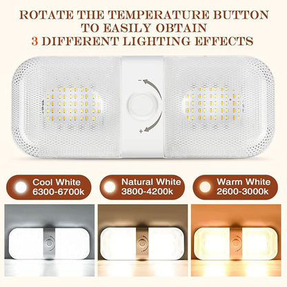Retisee 10 Pcs RV Lights Interior 1700LM, 3 Color 12V RV LED Dome Lights - Image 3