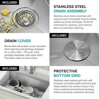 KRAUS Kore Workstation 30-inch Undermount 16 Gauge Stainless Steel Kitchen Sink - Image 8