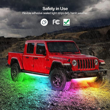Underglow Car Lights, 252 LEDs RGBIC 4 pcs Dream Color Dancing Chasing Strip - Image 7