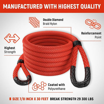 MiolleGear Kinetic Recovery Rope kit Heavy Duty Tow Rope - Image 3