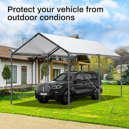 Grezone 10 x 20ft Heavy Duty Carport, Portable Car Tent Garage, All Season UV - Image 2