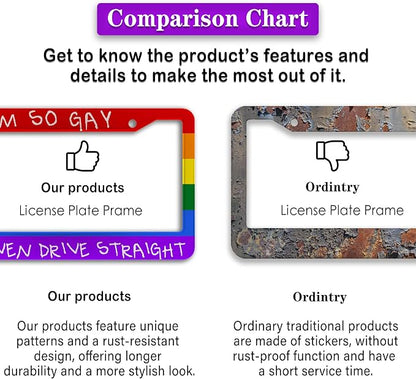 License Plate Frames Rainbow Automotive Exterior Accessories I'm So Gay I Can’t - Image 6