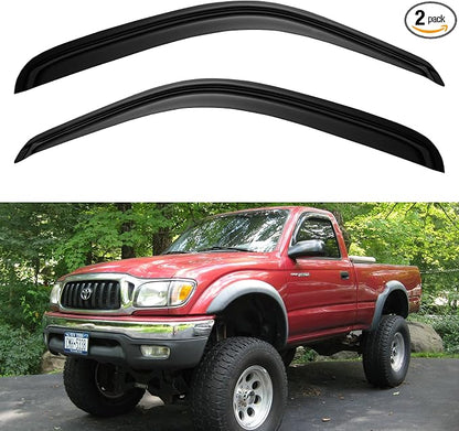 Window Visors Rain Guards for 1995-2004 Toyota Tacoma Regular Cab, Out-Channel by YQAUTEC