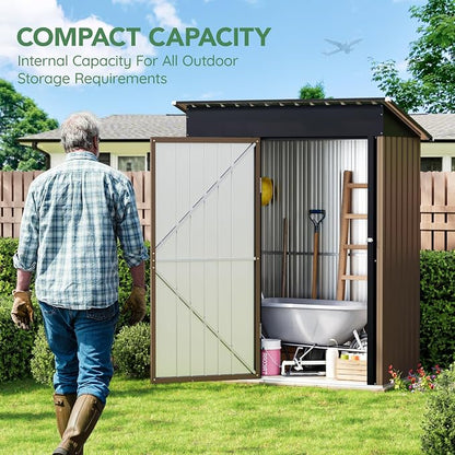 5X3FT Outdoor Steel Storage Shed - Image 2