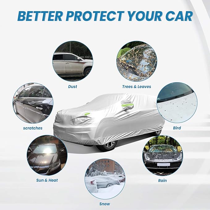 Car Cover Waterproof All Weather, GORDITA Full Exterior Covers - Image 4