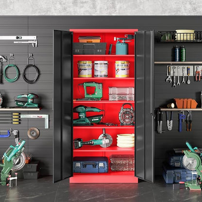 SISESOL Red Metal Storage Cabinet - Image 2