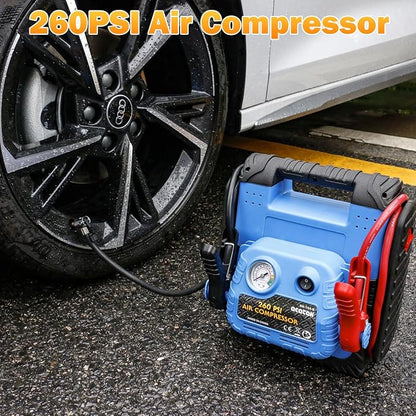 1800 Amp Jump Starter with Air Compressor, acetek Car Battery Jump Starter 260 - Image 3