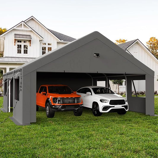 20x20 Carport, Heavy Duty Carport Canopy Garage by BENASS