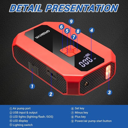 TM16E2 Car Jump Starter 7000Ah Jump Starter Battery Pack - Image 3