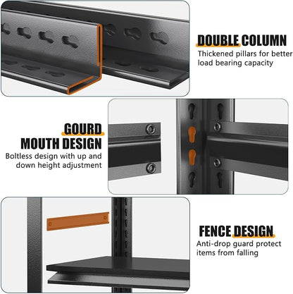 Heavy Duty Commercial Metal Garage Shelving Rack, Adjustable Industrial Steel - Image 4